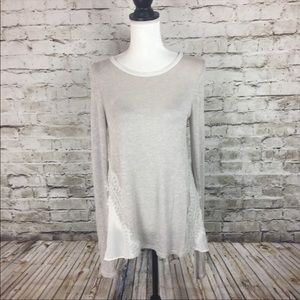 Society Girl Oatmeal Lace Knit Top